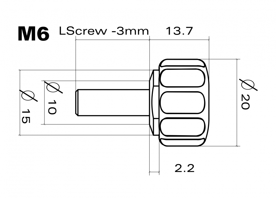 Easyknob M6 Massblatt