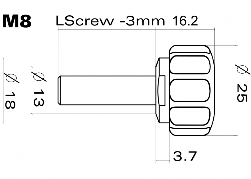 Easyknob M8 Massblatt